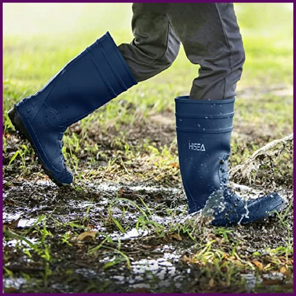 Men's Steel Toe PVC Rain Boots Waterproof Slip Resistant Work Boots